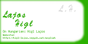 lajos higl business card